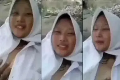 Ngewe Gadis SMA di Batu Sungai Jembut Lebat Becek Banjir